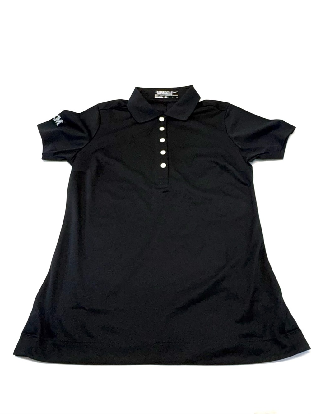Nike Golf Tour Performance IBM Polo Top Womens Small Black Dri-FIT